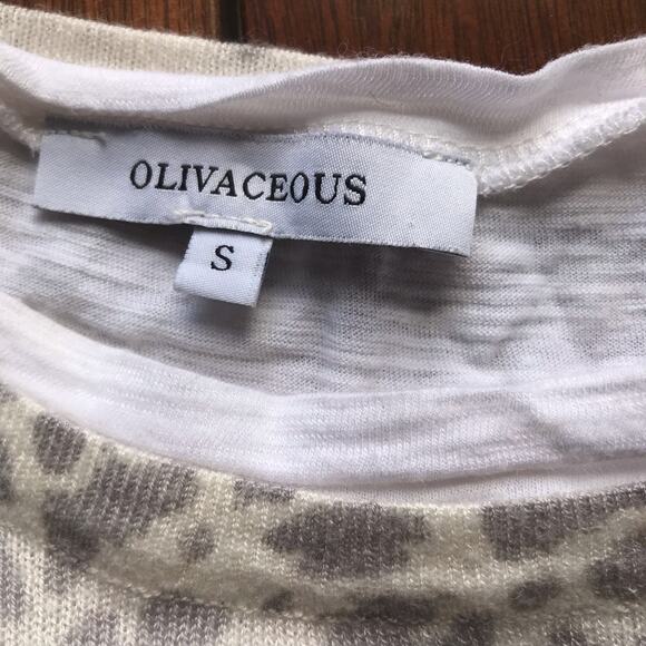 Olivaceous Layered Leopard Print Gray Long Sleeve Shirt Women's Size Small - Picture 6 of 8